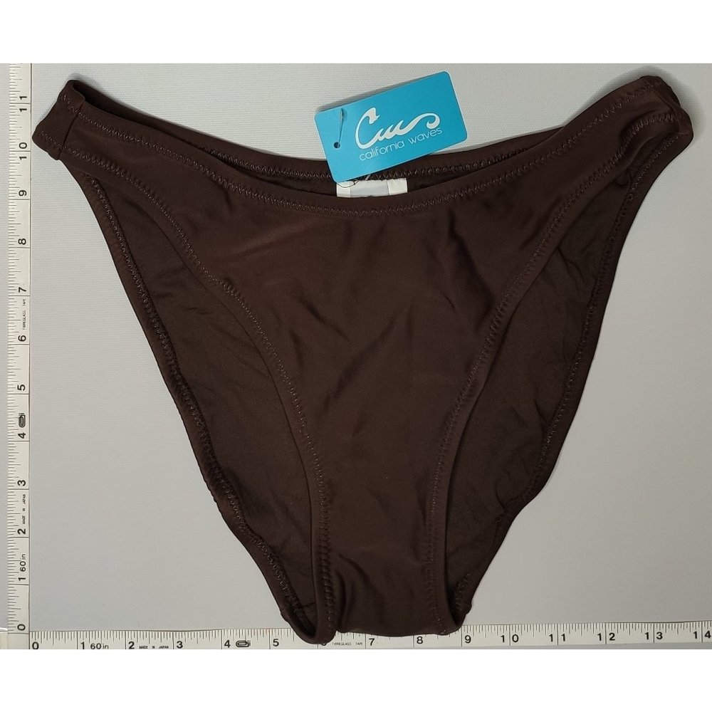 NWT California Waves Brown High Cut bikini bottom